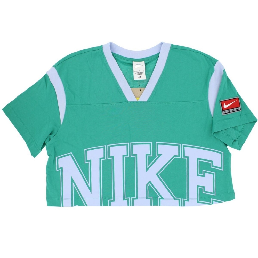 NWOT NIKE Cropped Short Sleeve Tee, Green, Size Large